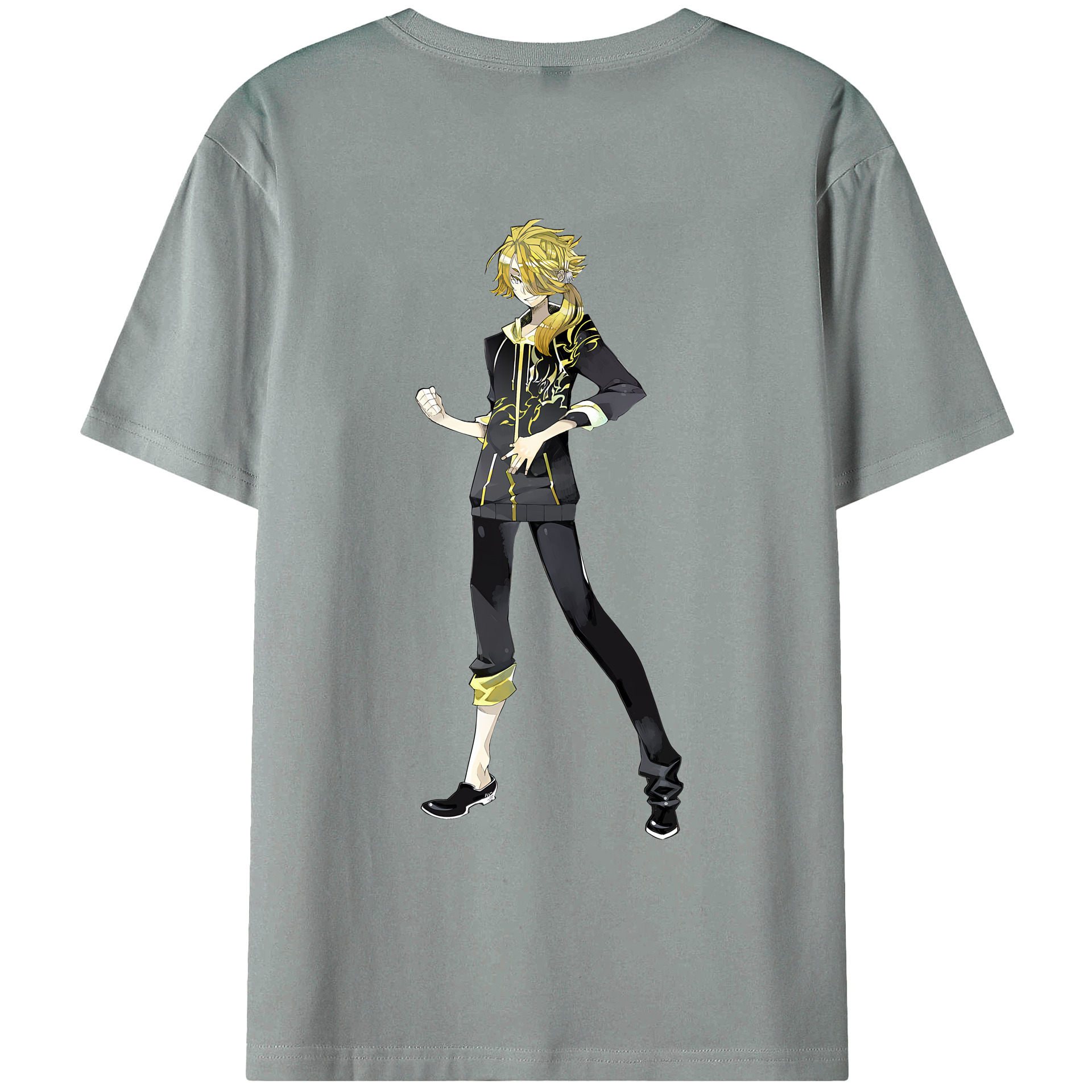 （画像用） 刀剣乱舞 Touken Ranbu 綿100％ メンズ半袖Tシャツ（バックプリント） 通気性